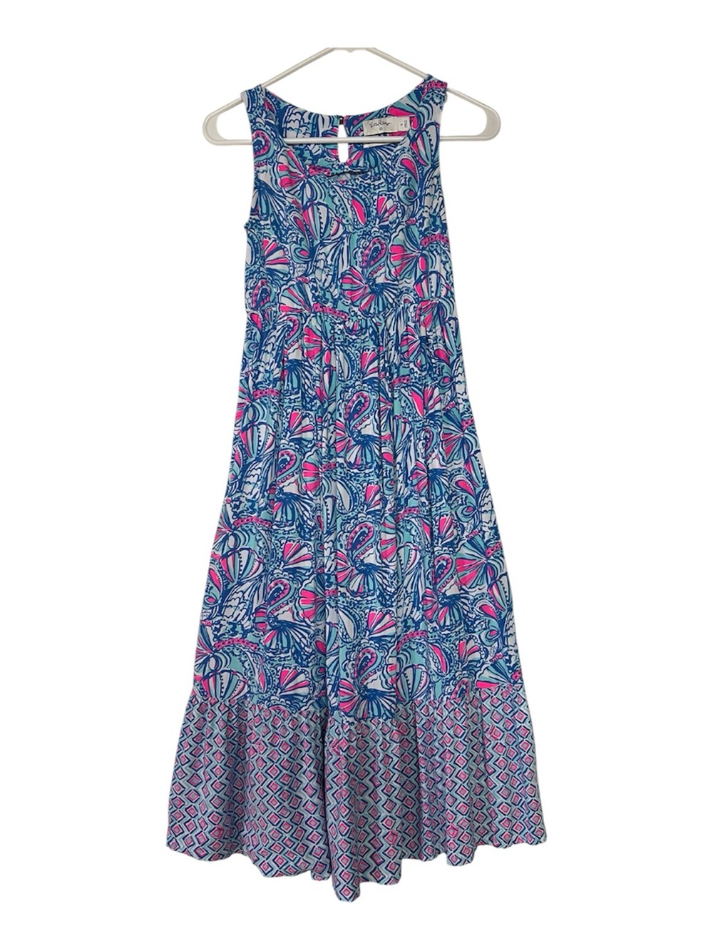 Lilly Pulitzer For Target Maxi Dress Girls Large Blue Pink 20th Anniversary